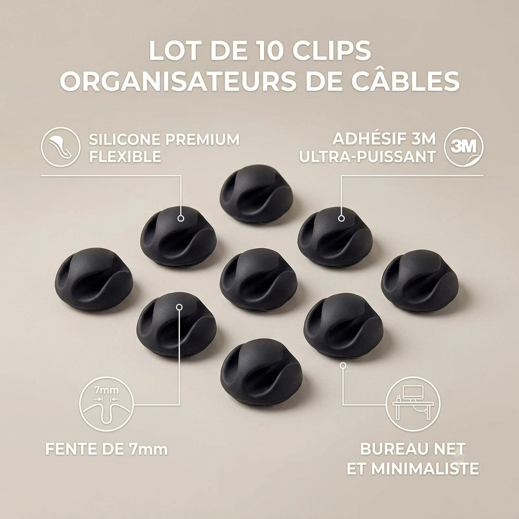 Clips organisateurs de câbles